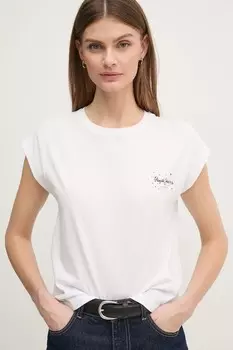 Футболка хлопковая LORENA Pepe Jeans, белый