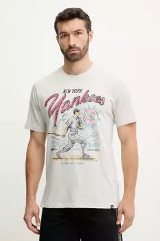 Футболка хлопковая MLB New York Yankees 47 Brand, серый