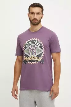 Футболка хлопковая MLB New York Yankees 47 Brand, фиолетовый