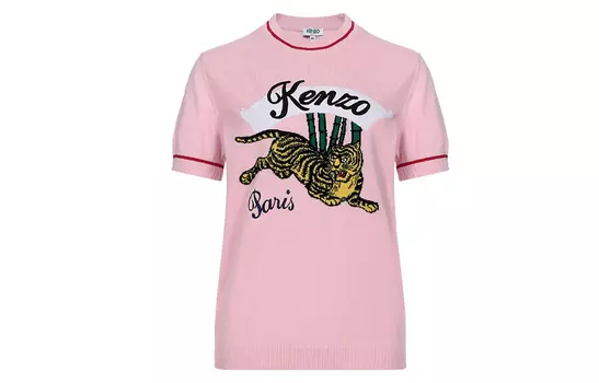 Футболка хлопковая розовая Kenzo