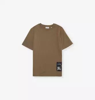 Футболка хлопковая с логотипом Cedar ekd для детей от 3 до 14 лет Burberry, цвет hill