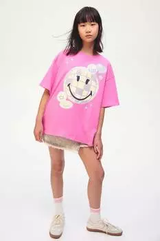 Футболка хлопковая с принтом H&M, мультиколор