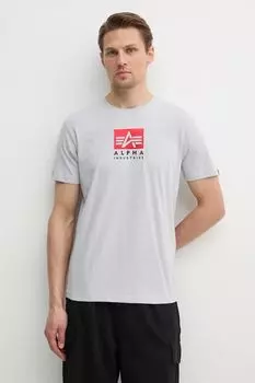 Футболка хлопковая Satin Logo T Alpha Industries, серый