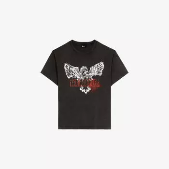 Футболка хлопковая The Kooples с коротким рукавом, черный