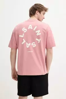 Футболка хлопковая TIERRA SS CREW Allsaints, розовый