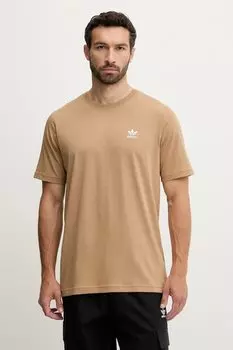 Футболка хлопковая Trefoil Essential Adidas Originals, коричневый