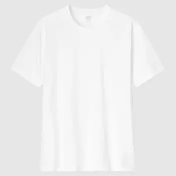 Футболка хлопковая Uniqlo Airism с круглым вырезом, белый