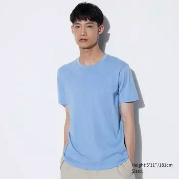Футболка хлопковая Uniqlo Supima с короткими рукавами, синий