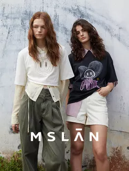 Футболка хлопковая женская Mslan с узором