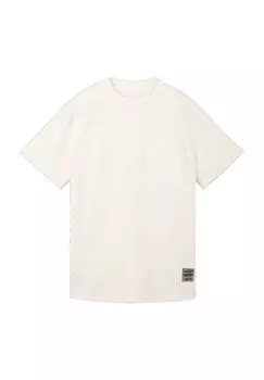 Футболка, хлопок, этикетка, детская TOM TAILOR, цвет Wool White