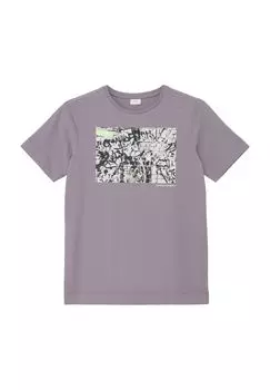 Футболка, хлопок, фотопринт, детская s.Oliver, цвет Grey Black