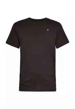 Футболка, хлопок, крапчатый, круглый вырез, мужская G-STAR RAW, черный