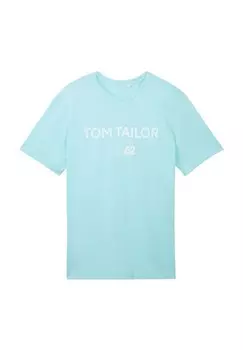 Футболка, хлопок, мужская TOM TAILOR, цвет 34921 Caribbean T