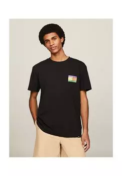 Футболка, хлопок, мужская TOMMY Jeans, черный