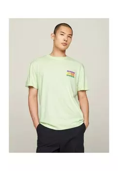Футболка, хлопок, мужская TOMMY Jeans, цвет Lxy Opal Green