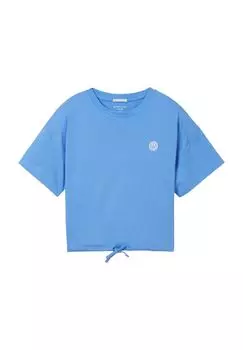 Футболка, хлопок, на шнурке, детская TOM TAILOR, цвет Sicilian Blue