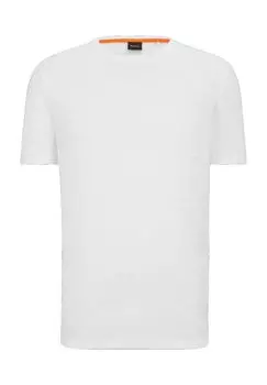 Футболка, хлопок, однотонная, мужская Hugo Boss, цвет White