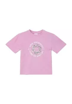 Футболка, хлопок, пайетки, детская s.Oliver, цвет Lilac Pink