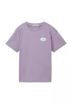 Футболка, хлопок, заниженная линия плеча, детская TOM TAILOR, цвет Dusty Purple