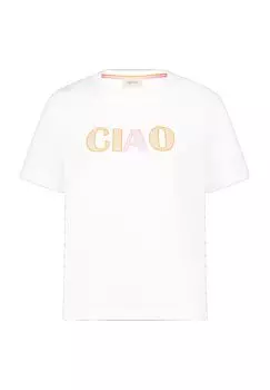 Футболка, хлопок, женская CARTOON, цвет Patch Cream