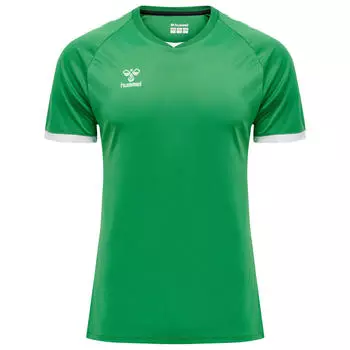 Футболка Hmlcore Volley Tee S/S унисекс HUMMEL, изумрудно-зеленый/белый