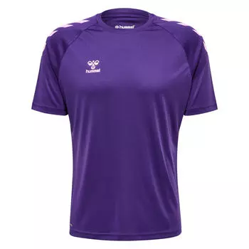 Футболка Hmlcore Xk Core Poly S/S Футболка S/S унисекс HUMMEL, синий индиго/баклажан/баклажан