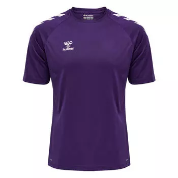 Футболка Hmlcore Xk Core Poly S/S Футболка S/S унисекс HUMMEL, синий индиго/баклажан/белый