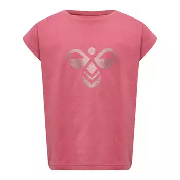 Футболка Hmldiez S/S Футболка S/S для девочек HUMMEL, герань розовая/розовая/розовая