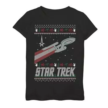 Футболка Holiday Enterprise для девочек 7–16 лет Star Trek Original Series Licensed Character