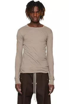 Футболка Hollywood Double LS Rick Owens, цвет flesh