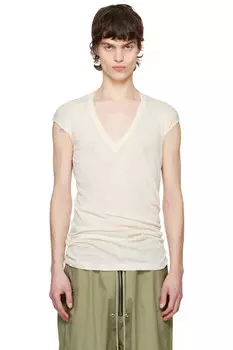 Футболка Hollywood с глубоким V-вырезом Rick Owens, цвет natural