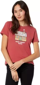 Футболка Home Sweet Gingerbread Home с коротким рукавом Crusher Life is Good, цвет Faded Red