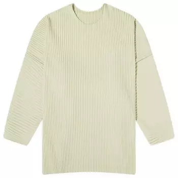 Футболка Homme Pliss Issey Miyake Pleated Long Sleeve T-Shirt, цвет Light Jade Green