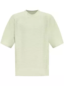 Футболка Homme Pliss Issey Miyake с круглым вырезом, зеленый