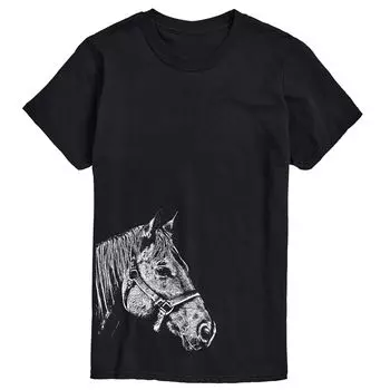 Футболка Horse с большим и низким боковым профилем Licensed Character, черный