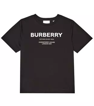 Футболка Horseferry из хлопкового джерси Burberry, черный