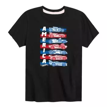 Футболка Hot Wheels America Cars для мальчиков 8–20 лет с графическим рисунком Hot Wheels
