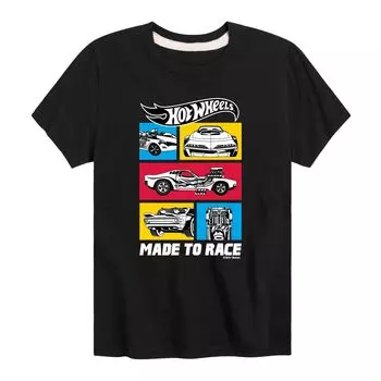 Футболка Hot Wheels Made To Race для мальчиков 8–20 лет с графическим рисунком Licensed Character, черный