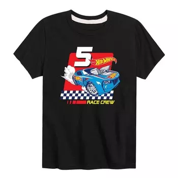 Футболка Hot Wheels Race Crew для мальчиков 8–20 лет на 5-летие, черный