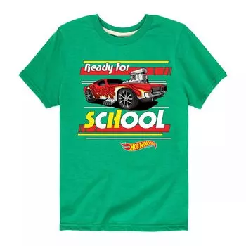 Футболка Hot Wheels Ready For School для мальчиков 8–20 лет с графическим рисунком Licensed Character, зеленый