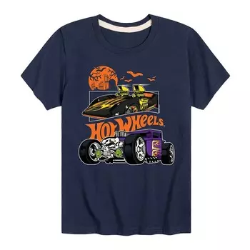 Футболка Hot Wheels с рисунком Хэллоуина для мальчиков 8–20 лет, темно-синий