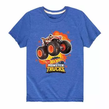 Футболка Hot Wheels с рисунком тигровой акулы для мальчиков 8–20 лет Licensed Character, синий