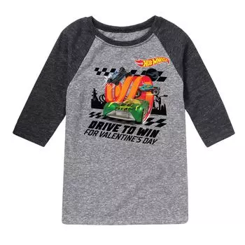 Футболка Hot Wheels Valentine Drive с графическим рисунком реглан для мальчиков 8–20 лет Licensed Character