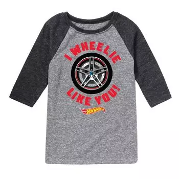 Футболка Hot Wheels Wheelie Like You для мальчиков 8–20 лет с графическим рисунком реглан Licensed Character