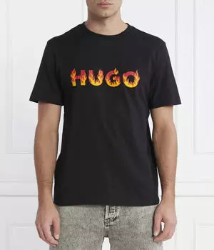 Футболка Hugo Danda с надписью, черный