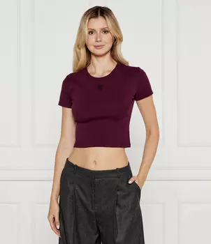 Футболка HUGO Delanor Cropped Fit, бордо