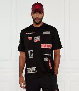 Футболка HUGO Druve_ x Racing Bulls Regular Fit, черный