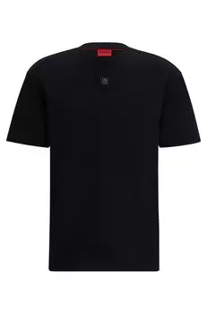 Футболка Hugo Interlock-cotton With Stacked Logo, черный