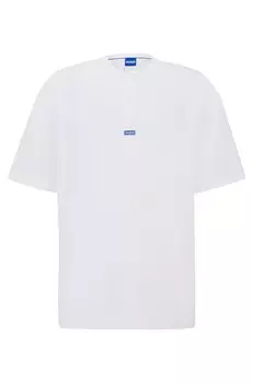 Футболка Hugo Loose-fit With Henley Neckline, голубой