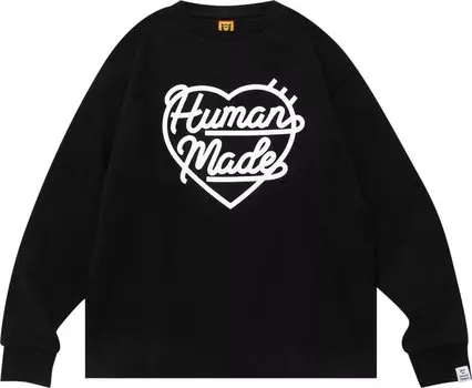 Футболка Human Made Heart Long-Sleeve T-Shirt 'Black', черный